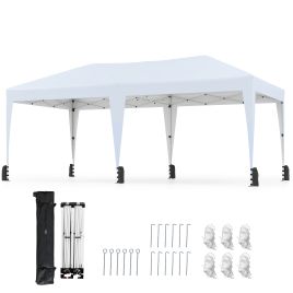 UIORA 590 x 300cm Outdoor Pop up Canopy Tent with Wheeled Bag-White