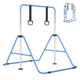 AVIRA Expandable Gymnastic Bar for Kids 4-Level Height Adjustable Gymnastic Bar-Navy