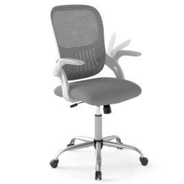 Ergonomic Mesh Office Chair with Flip-Up Arms-Grey