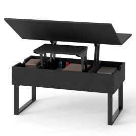 ZIORA Lift Top Coffee Table 3-in-1 with Storage-Black