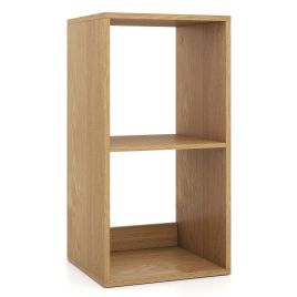 NESTRO Open Back 2-tier Bookshelf with Anti-toppling Kit-Natural