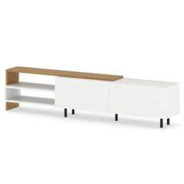 TV Stand for 80 Inches TVs with Storage Shelves and Cabinets-White