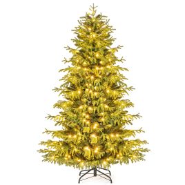 Pre-lit Hinged Artificial Christmas Tree with LED Lights - 6 ft