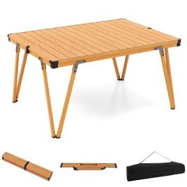 SIELCA Folding Camping Table with Storage Bag and Waterproof Desktop-Brown