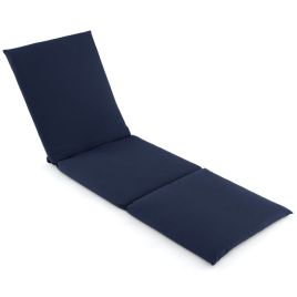 HELCREST Folding Outdoor Chaise Lounge Cushion with Straps-Navy-1 Piece