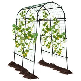 Garden Trellis - Garden Arch Trellis with PE Coated Metal Structure for Climbing Plants