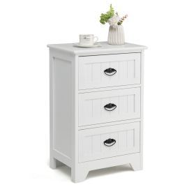 Bedside Table - CHARD Nightstand White 30cm