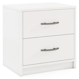 ZESI 2-Drawer Nightstand with Storage for Living Room Bedroom-White
