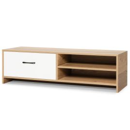 TV Stand - Wooden TV Stand with Drawer and 2 Shelves for TVs up to 55 Inch es