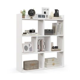 Bookcase - 7 Cubes Open-back Bookshelf Home Storage Display Shelf-White