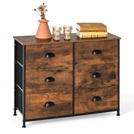 Oak Finish Chest of Drawers - MAINE Medium Chest  6 Drawers