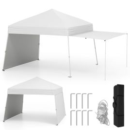 XOLOVE Pop up Canopy Tent with 2 Sidewalls Easy Setup Outdoor Sun Shelter-White