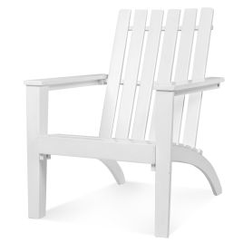 Garden Chair - Wood Adirondack Chair with Solid Acacia Wood and 160KG Weight Capacity-White