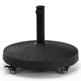Umbrella Base - 24KG Resin Umbrella Base with Lockable Wheels and Adjustable Hole