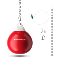 NORCRESTOR Water Punching Bag with Water Injector and Hanging Accessories-Red