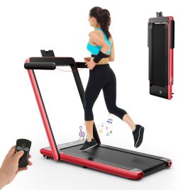 NORHAVEN 2.25 HP Foldable Treadmill 3 in 1 Walking Pad Under Desk Treadmill-Red
