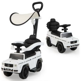 3-in-1 Baby Sliding Walker with Push Handle - White