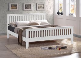 Kingsize Bed - TURANO 5ft Wooden Bed White