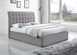 Kingsize Bed - HAMVISTA 5ft Fabric Bed Light Grey