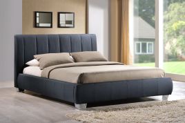 Double Bed - BRAVORA 4ft6 Fabric Bed Grey