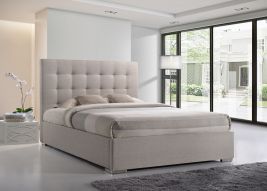 Kingsize Bed - NEVONA 5ft Fabric Bed Sand