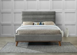 Kingsize Bed - MAYVISTA 5ft Fabric Bed Light Grey