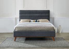 Kingsize Bed - MAYVISTA 5ft Fabric Bed Dark Grey
