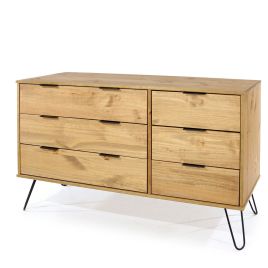 Oak Finish Chest of Drawers - ARTA Large Chest  6 Drawers
