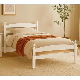 Moderna Classic Single Wooden Bed Frame - Single 3ft - White