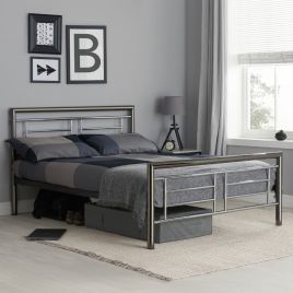 Birlea Montana Chrome and Nickel Metal Bed Frame - Double 4ft6