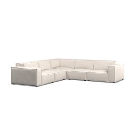 Corner Sofa - LUCCA Fabric 5 Seater Right Hand Facing Ivory