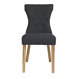 NAPREN Linen Fabric Dining Chair Grey - Set of 2