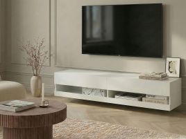 CANTERO TV Stand with LED - White, 140cm
