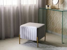 BOHIVO Velvet Footstool - Grey