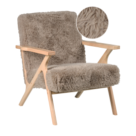 ULVASTRA Faux Fur Armchair - Taupe
