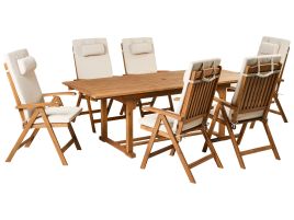 BREEZ 6 Seater Garden Dining Set - Light Beige