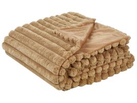 Bedspread RAKYA Faux Fur 150 x 200 cm Light Brown