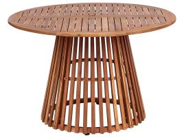 Acacia Garden Dining Table Diameter 120 cm Light Wood AGELLO
