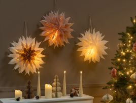 HENTARO Christmas Decor LED Hanging Star Set of 3 - Multicolour