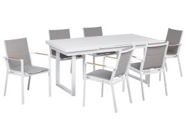Garden Dining Set 6 Seater VALCANETTO/BUSSETO Metal Grey
