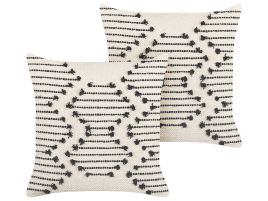 FRODEN Decorative Geometric Pattern Sofa Cushions Set of 2 - Beige