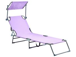 MEATHWELL Metal Reclining Sun Lounger - Violet