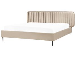 ARIN Bedframe Velvet 180 x 200cm EU Super Kingsize Bed Taupe