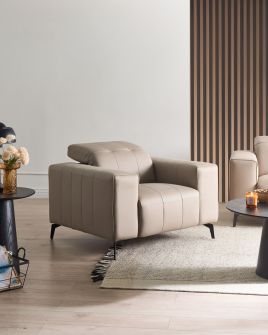 BANUXA Vegan Leather Armchair - Taupe