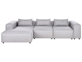 COMLEIGH Fabric 4 Seatrer L Shaped Corner Sofa - Grey, Left Hand Facing