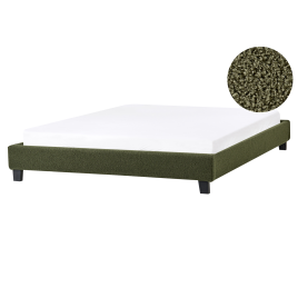 MARETH Kingsize Boucle Fabric Bedframe - Dark Green