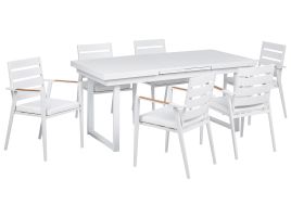 Garden Dining Set 6 Seater VALCANETTO/TAVIANO Metal White