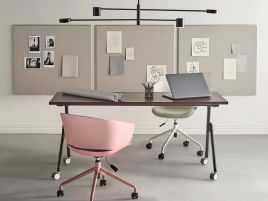 FEXUFA Foldable Office Desk - Dark Brown and Black, 160cm