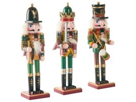 LJUSNOVA Set of 3 Nutcracker Christmas Decorations Figurines - Dark Green