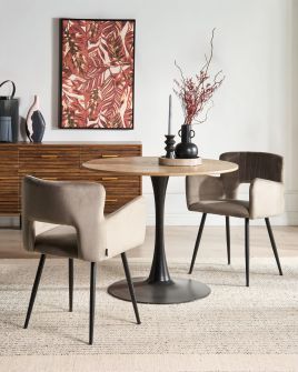 FERNSHAW Velvet Dining Chairs Set of 2 - Taupe